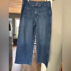 Old Navy Wide Leg Flat Front Pocket Blue Jeans